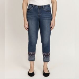 Earl Cropped Jeans w/ Embroidered Raw Hem